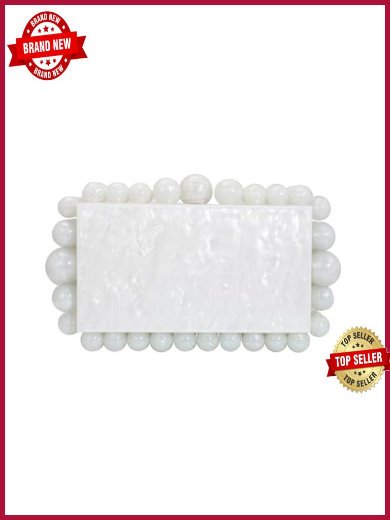 Acrylic Marble Evening Clutch Box Purse Crossbody Chain Bag